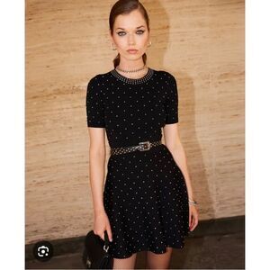 The Kooples NWOT Black Stretchy Knit Studded Dress